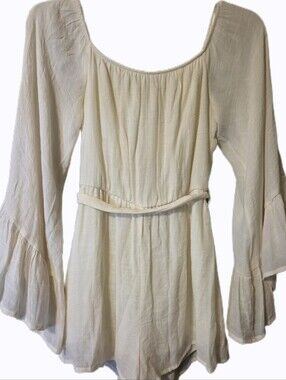Altar'd State Romper Cream Bell Sleeve Women's Small Fairy Core Boho Soft Girl